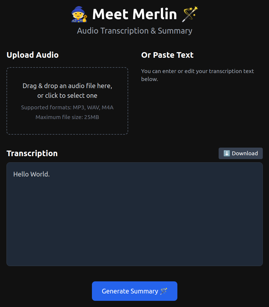 Audio Transcriber Screenshot